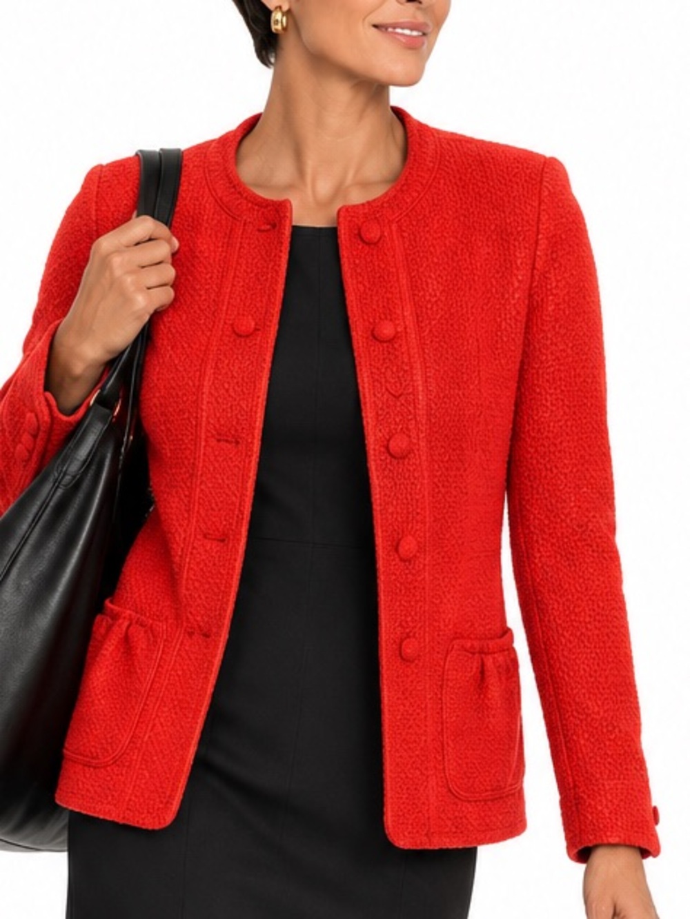 Armani Collectioni jacket, EUC, lined, body con Italian Sz 50, red, authentic